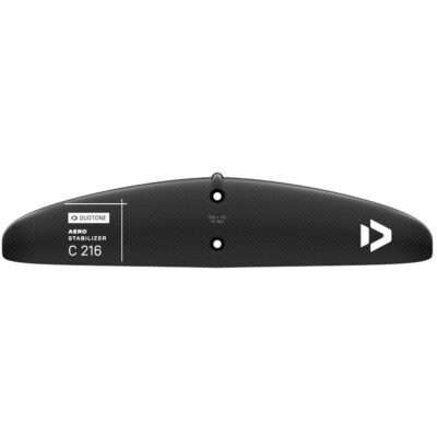 Duotone Aero Stabilizer C 216 Heckflügel aus Carbon für Foil-Systeme vor weißem Hintergrund.