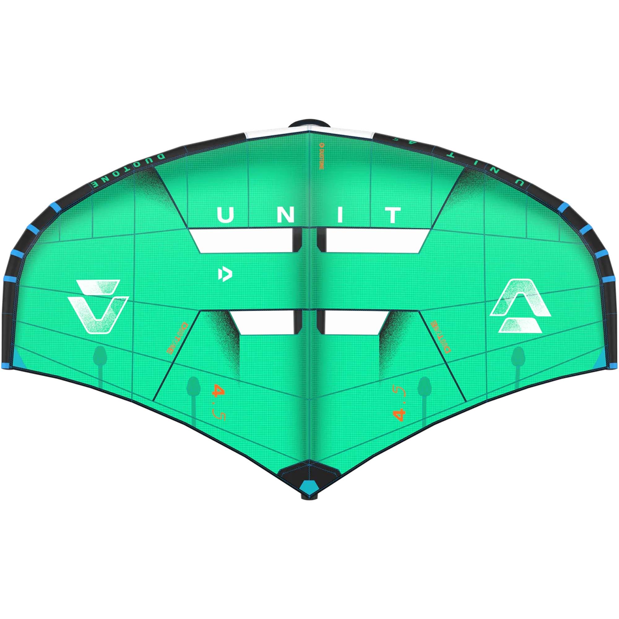 Duotone Unit Wing 4.5 - Windsport Fehmarn Grüner Duotone Unit Wing für Wingfoiling in der Größe 4.5 mit schwarzem Rahmen