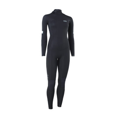 Schwarzer ION Amaze Core 4/3 Back-Zip Neoprenanzug für Damen vor weißem Hintergrund