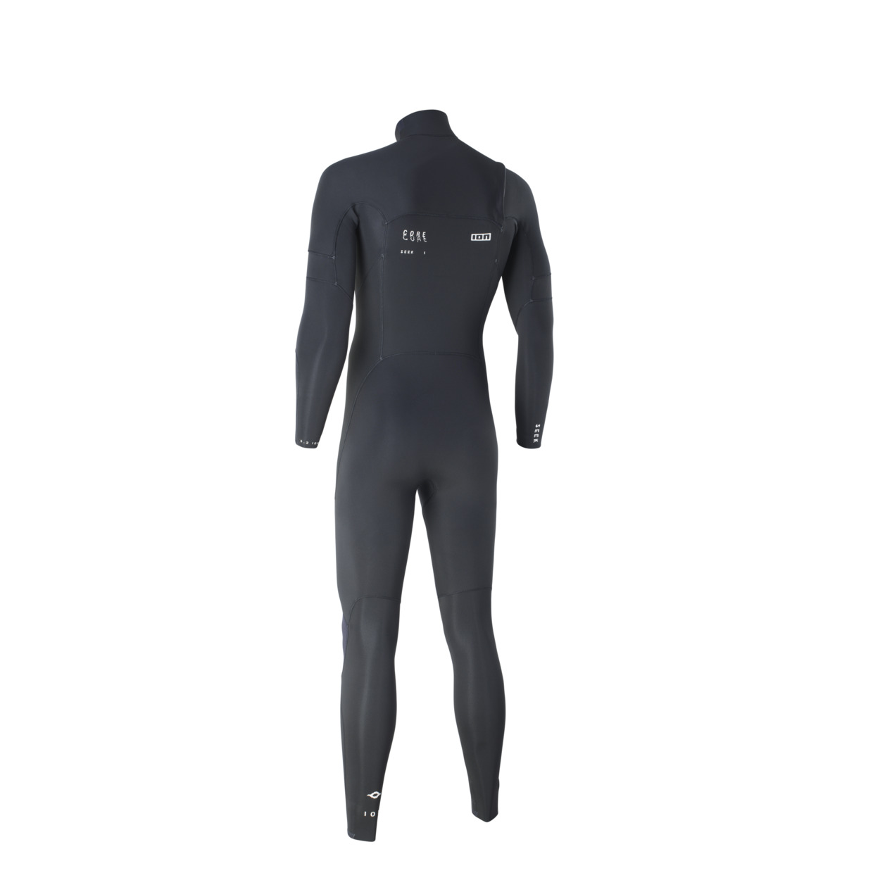 ION Seek Core Neoprenanzug - Windsport Fehmarn Schwarzer ION Seek Core Herren-Neoprenanzug in der Rückansicht vor weißem Hintergrund.