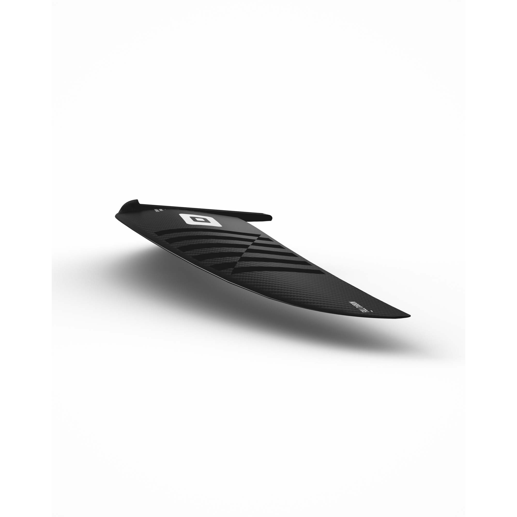 Duotone Frontflügel aus Carbon - Windsport Fehmarn Ein schwarzer Duotone Frontflügel aus Carbon für Wingfoil-Systeme vor weißem Hintergrund.