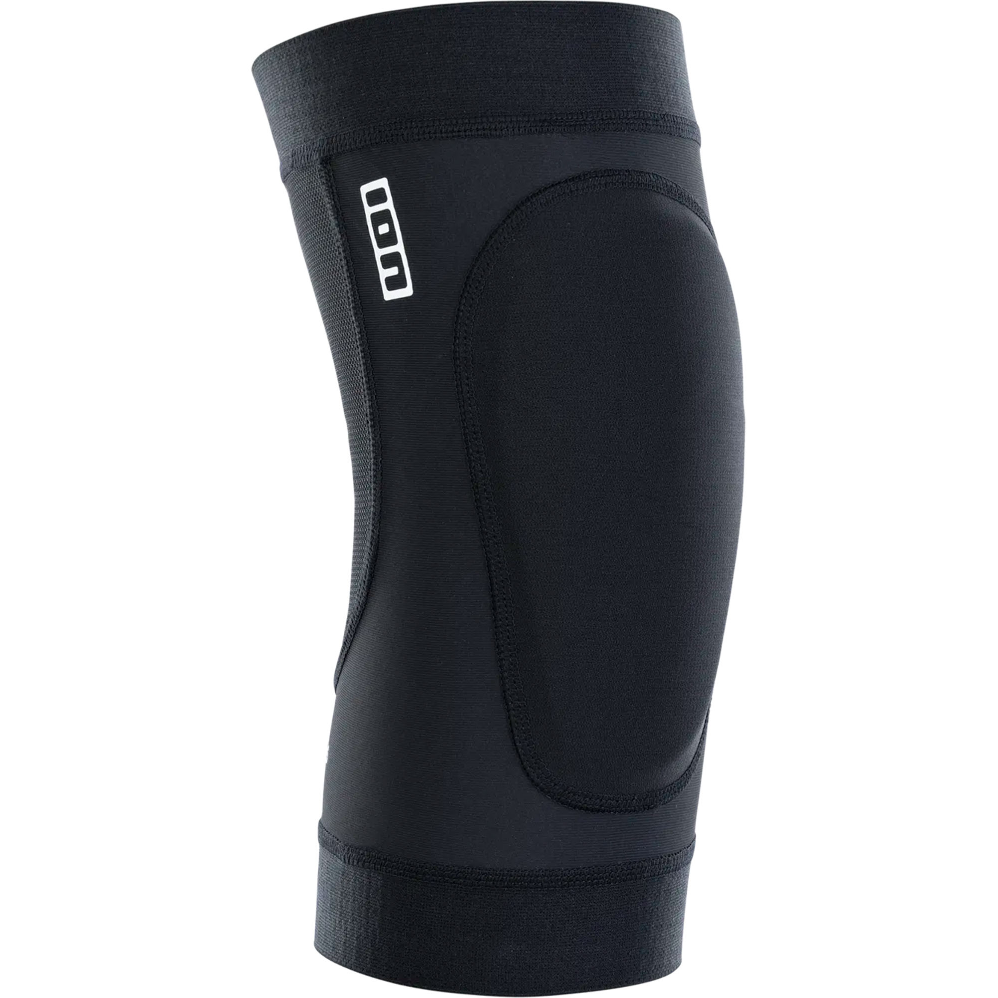ION Knieschoner für Wassersport - Windsport Fehmarn Schwarzer ION Knieprotektor aus Neopren für Kitesurfen und Wassersport vor weißem Hintergrund.