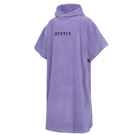 Mystic Surf Poncho Violett - Windsport Fehmarn Lila Mystic Frottee-Surfponcho mit Kapuze vor weißem Hintergrund